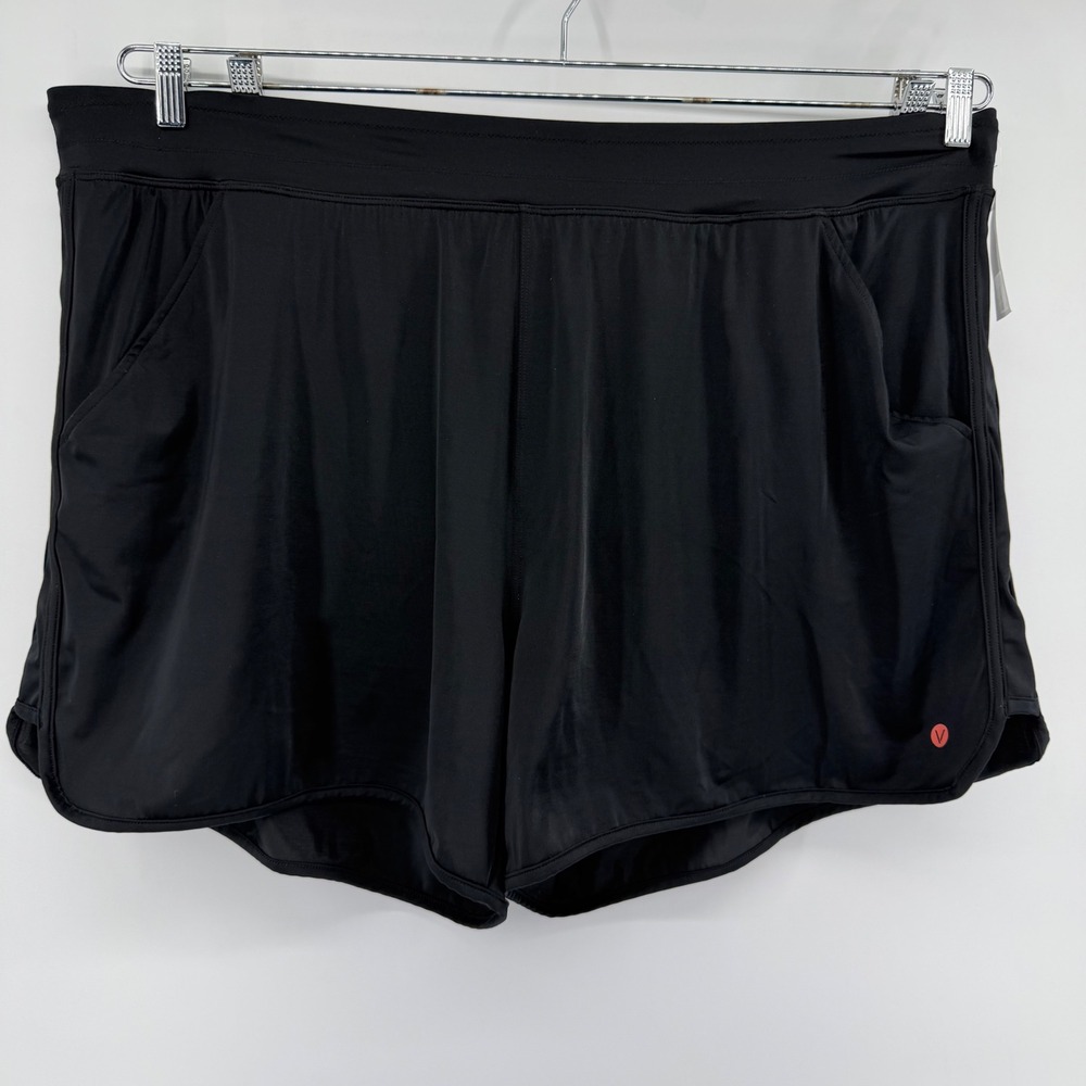 Lane Bryant Swim Shorts Women's 26 Black LIVI Active Pockets Linen